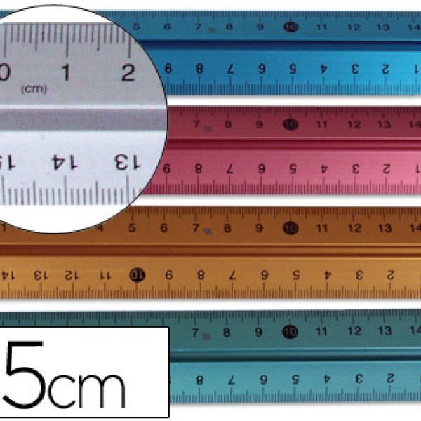 Reguas Liderpapel Metalica Alumínio 15cm Cores Sortidas