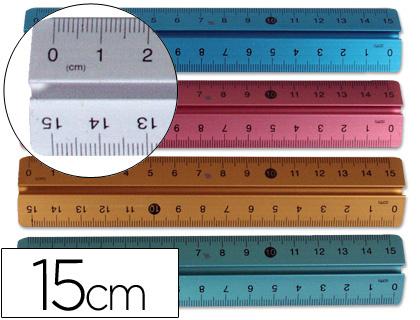 Reguas Liderpapel Metalica Alumínio 15cm Cores Sortidas