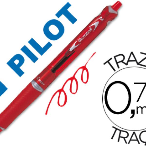 Caneta Pilot Acroball Vermelho Tinta Oleo Ponta de Esfera de 1,0mm Retratil