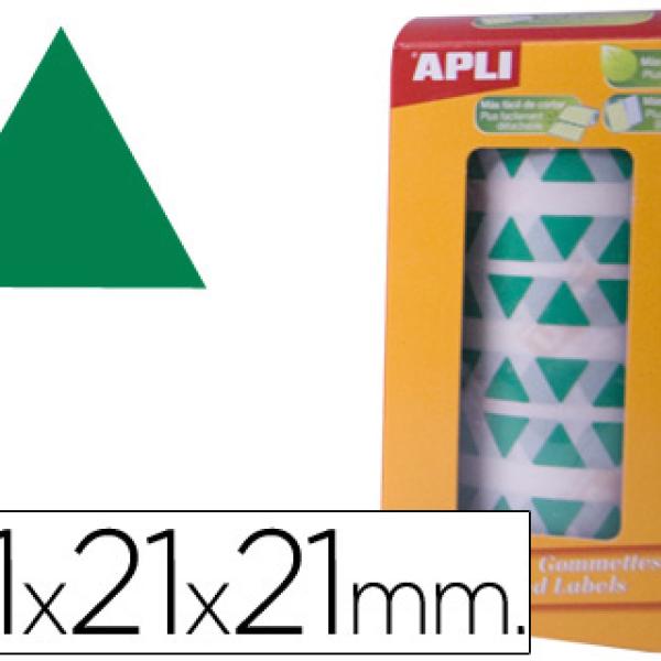 Etiquetas Auto Adesivas Apli Triangulares 21X21X21 mm Verde em Rolo