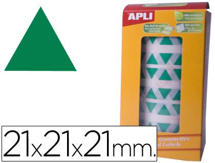 Etiquetas Auto Adesivas Apli Triangulares 21X21X21 mm Verde em Rolo