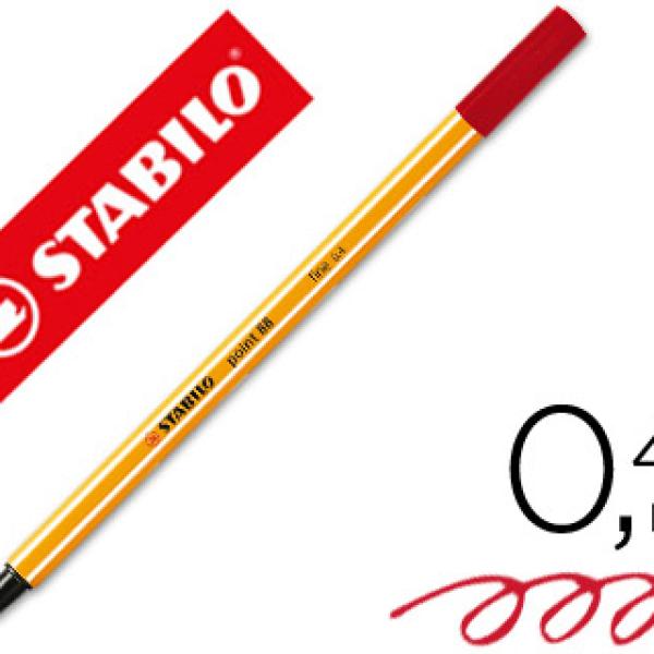 Marcador Stabilo Ponta de Fibra Point 88 Carmin 0,4 mm