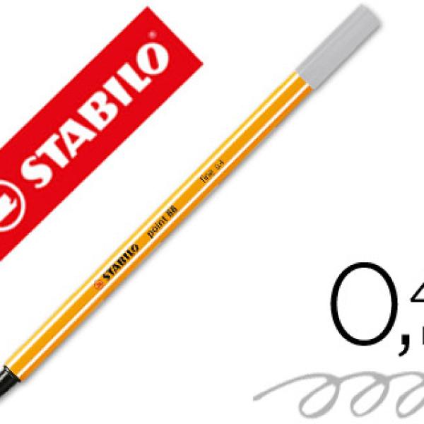 Marcador Stabilo Ponta de Fibra Point 88 Cinza 0,4 mm