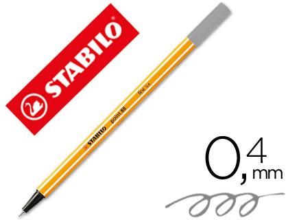 Marcador Stabilo Ponta de Fibra Point 88 Cinza Escuro 0,4 mm