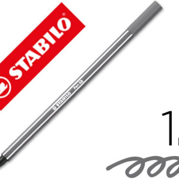 Marcador Stabilo Aguarelavel Pen 68 Cinza Azulado Medio 1 mm