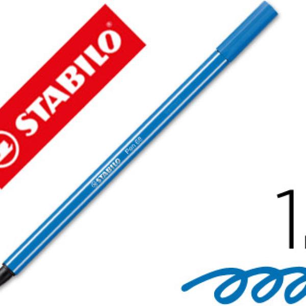 Marcador Stabilo Aguarelavel Pen 68 Azul Marinho Ultramar 1 mm