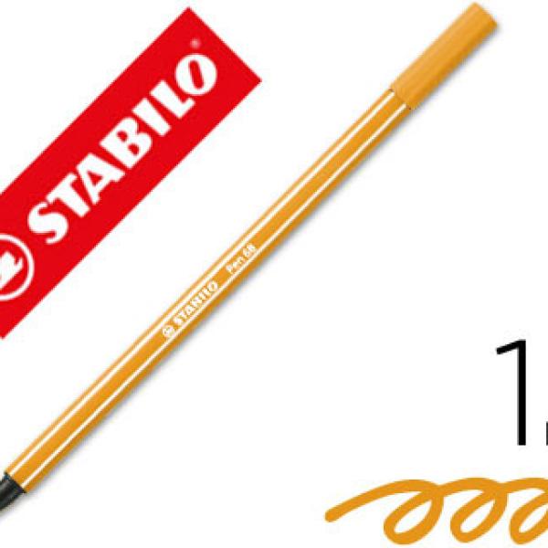 Marcador Stabilo Aguarelavel Pen 68 Laranja 1 mm