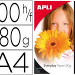 Papel Fotografico Apli Glosse Din A4 Embalagem 100 Folhas de 180 Gr