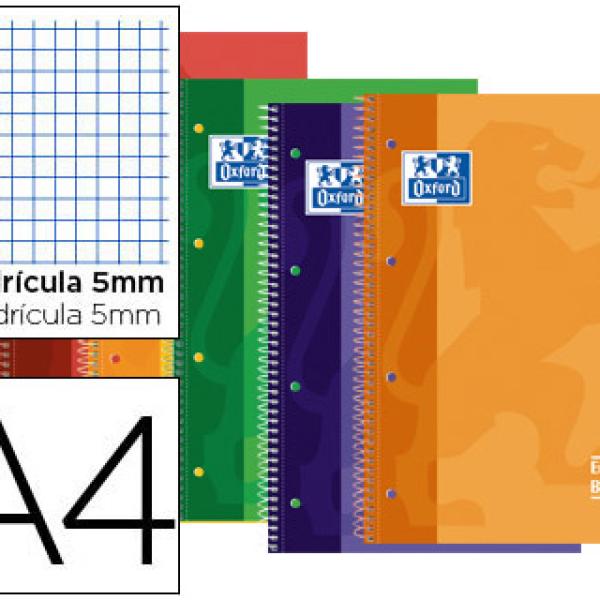Caderno Espiral Oxford Capa Dura Microperfurado A4 80F Quadriculado Cores Sortidas