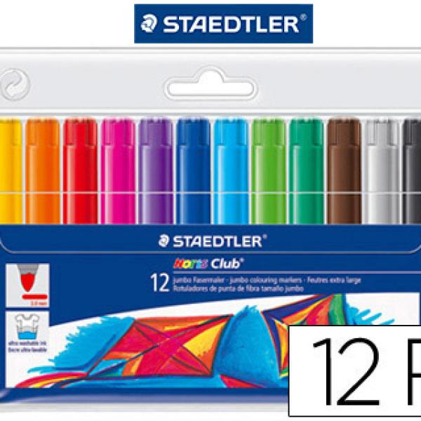 Marcador Staedtler Cor Jumbo Traco 3 mm Estojo de 12 Cores Sortidas