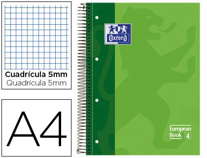 Caderno Espiral Oxford Capa Dura Microperfurado A4 80F Quadriculado Verde