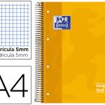 Caderno Espiral Oxford Capa Dura Microperfurado A4 80F Quadriculado Amarelo