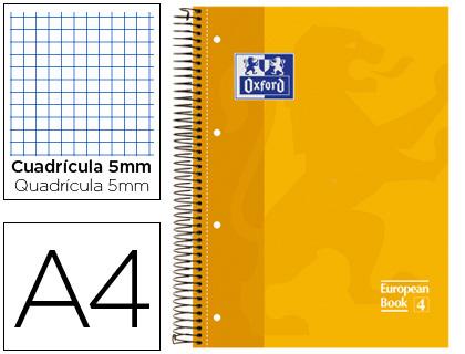 Caderno Espiral Oxford Capa Dura Microperfurado A4 80F Quadriculado Amarelo