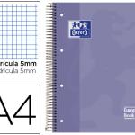 Caderno Espiral Oxford Capa Dura Microperfurado A4 80F Quadriculado Lilas