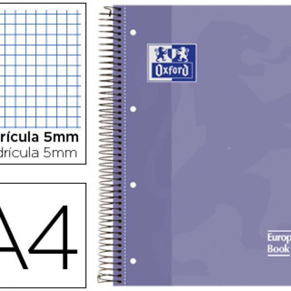 Caderno Espiral Oxford Capa Dura Microperfurado A4 80F Quadriculado Lilas