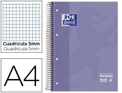 Caderno Espiral Oxford Capa Dura Microperfurado A4 80F Quadriculado Lilas