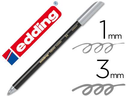 Marcador Edding Ponta Fibra 1200 Prata N. 54 - Ponta Redeonda 0,5 mm