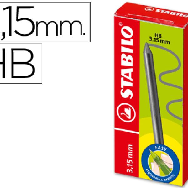Minas Stabilo Easy Ergo Grafite Hb de 3,15 mm - Caixa de 6 Minas