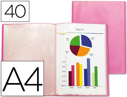 Capa Catalogo Din A4 c/ 40 Bolsas Polipropileno Traslucida Vermelho Frosty