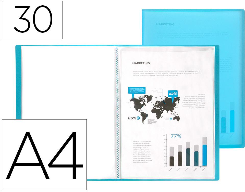 Capa Catalogo 30 Bolsas Polipropileno Din A4 Azul