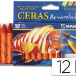 Lapis De Cera Manley Aguareláveis C/12 Sortidos - MANLEY