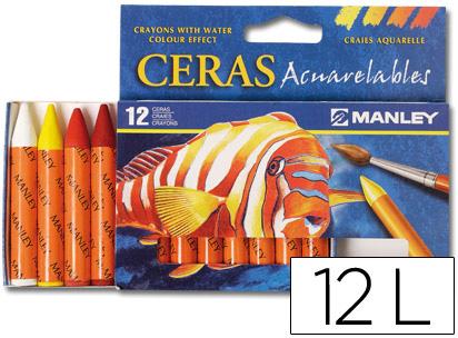 Lapis De Cera Manley Aguareláveis C/12 Sortidos - MANLEY