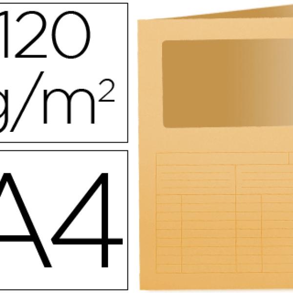 Classificador Q - Connect de Cartolina Din A4 Laranja c/ Janela Transparente 120g