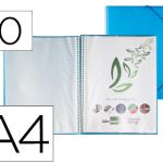 Capa Catalogo c/ Espiral 10 Bolsas Polipropileno Din A4 Azul