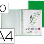 Capa Catalogo c/ Espiral 10 Bolsas Polipropileno Din A4 Verde