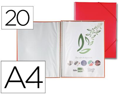 Capa Catalogo c/ Espiral 20 Bolsas Polipropileno Din A4 Vermelho