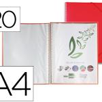 Capa Catalogo c/ Espiral 20 Bolsas Polipropileno Din A4 Vermelho