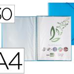 Capa Catalogo c/ Espiral 30 Bolsas Polipropileno Din A4 Azul