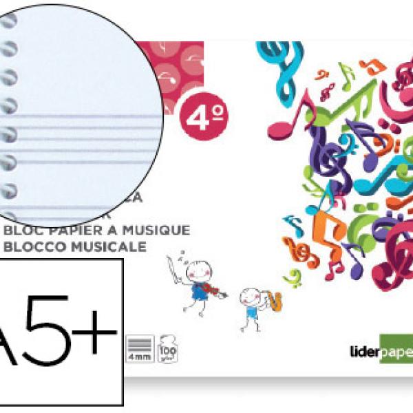 Bloco Musica Quarto 20F 100g Pentagrama c/ 4 mm de Entrelinhas