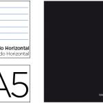Caderno Escolar Capa Preta A5 80F Pautado Papel 60Gr