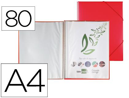 Capa Catalogo c/ Espiral 80 Bolsas Polipropileno Din A4 Vermelho