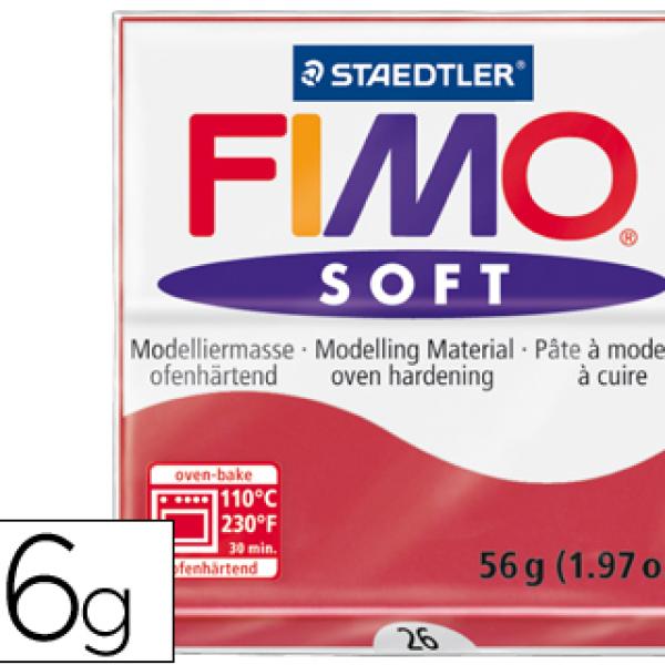 Pasta p/ Modelar Staedtler Fimo Soft 56 Gr Cor Vermelho Cereja