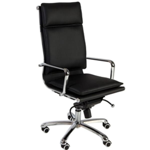 Cadeira de Direcao Rocada Mitacao de Pele c/ Bracos Metalicos Sistema Vasculante 1180X530 mm