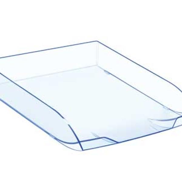 Tabuleiro de Secretaria Cep Confort Ice Blue Plastico Transparente Celeste 370X270X61 mm