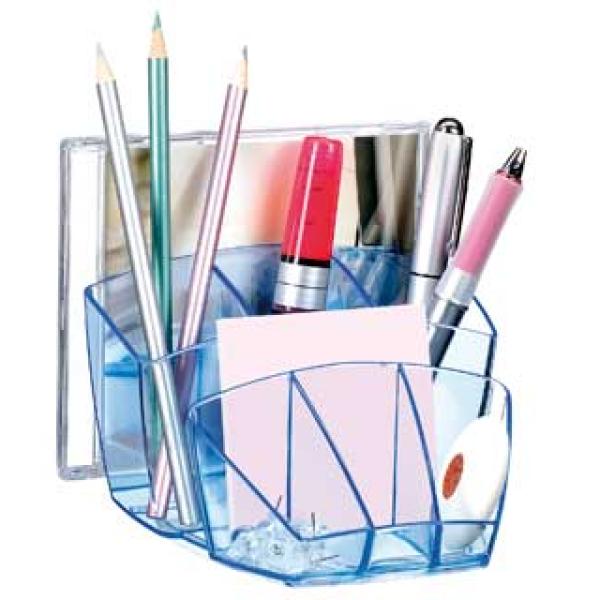 Organizador de Secretaria Cep Confor Ice Blue Plastico Transparente Celeste