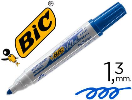 Marcador Bic Velleda p/ Quadro Branco Cor Azul Ponta Redonda 1,3mm