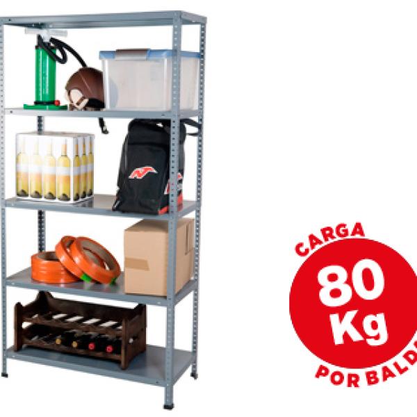 Estante Ar Storage Metalica 180X90X40 cm 5 Prateleiras 80Kg Por Prat.E Montagem Cinza