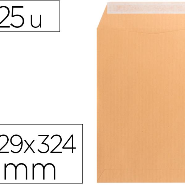 Envelope Bolsa N 7 Kraft Din C4 229X324 Mm Tira De Silicone Pack De 25 Unidades