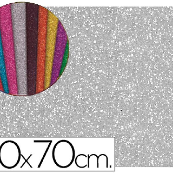 Goma Eva c/ Purpurina 50X70cm 60G/M2 Espessura 2mm Prata