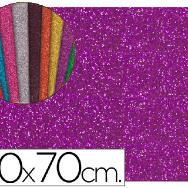 Goma Eva c/ Purpurina 50X70cm 60G/M2 Espessura 2mm Violeta