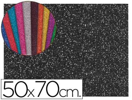 Goma Eva c/ Purpurina 50X70cm 60G/M2 Espessura 2mm Preto