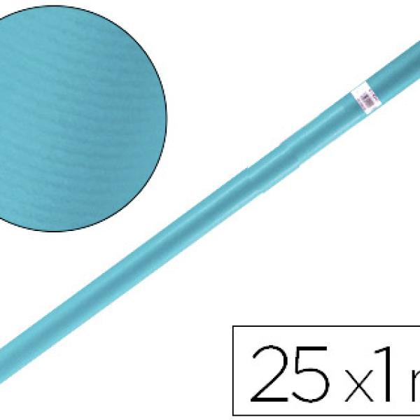Papel Kraft Azul Turquesa Rolo 25X1 Mt