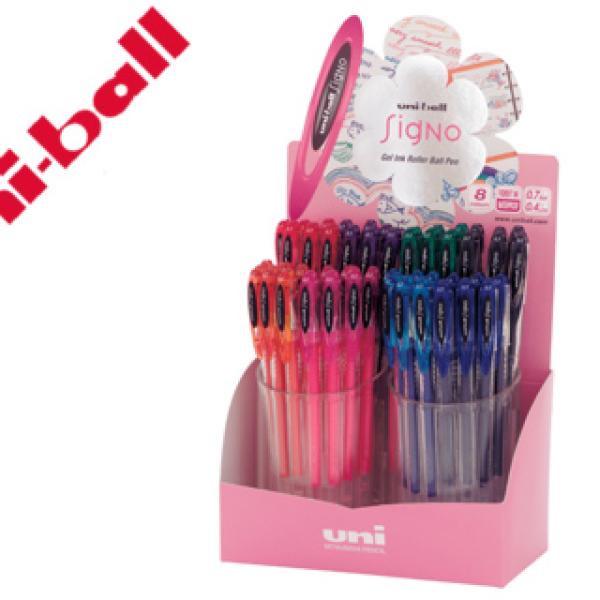 Roller Uni Ball Um - 120 Sign O 0,7 mm Tinta Gel Expositor de 48 Cores Basicas