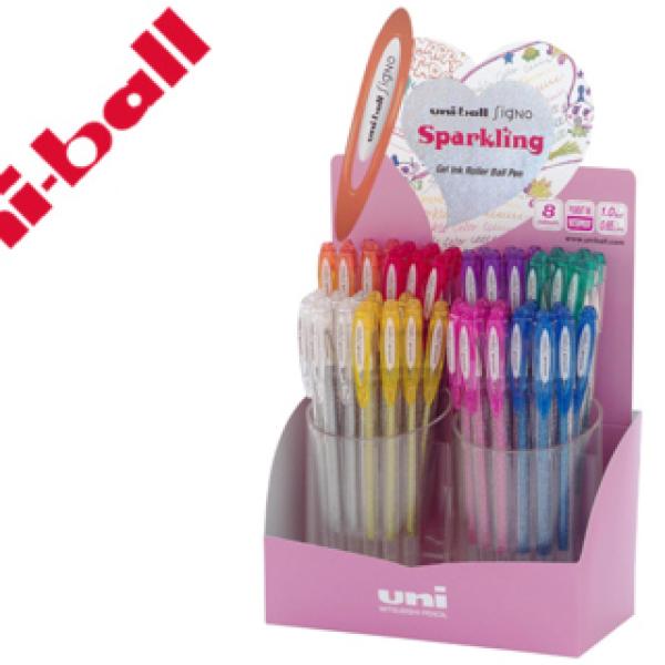 Roller Uni Ball Um - 120 Sign O 0,7 mm Tinta Gel Expositor de 48 Cores c/ Purpurina