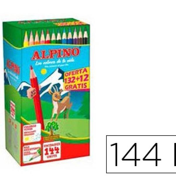 Lápis de Cores Alpino School Pack de 132 + 12 Unidades Oferta Cores Sortidas