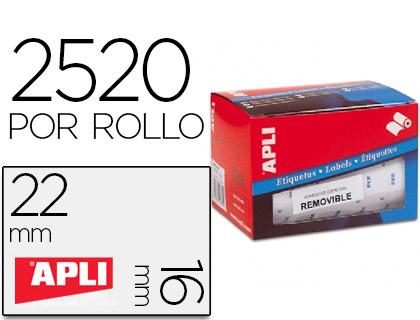 Etiqueta Apli Adesiva 10087 16X22 mm Removivel Pvp Euro Rolo de 2520 Etiquetas
